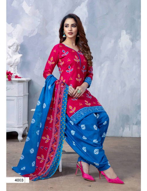 Meenaxi Chunari Special 4 Regular Wear Cotton Printed  Bandhani Dress Material